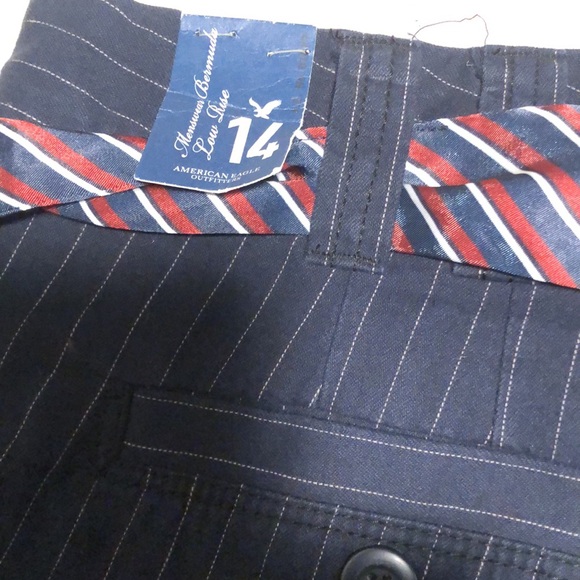 🚨B2G1 New AMERICAN EAGLE OUTFITTERS Blue Off White Pin Striped Shorts - Picture 7 of 7